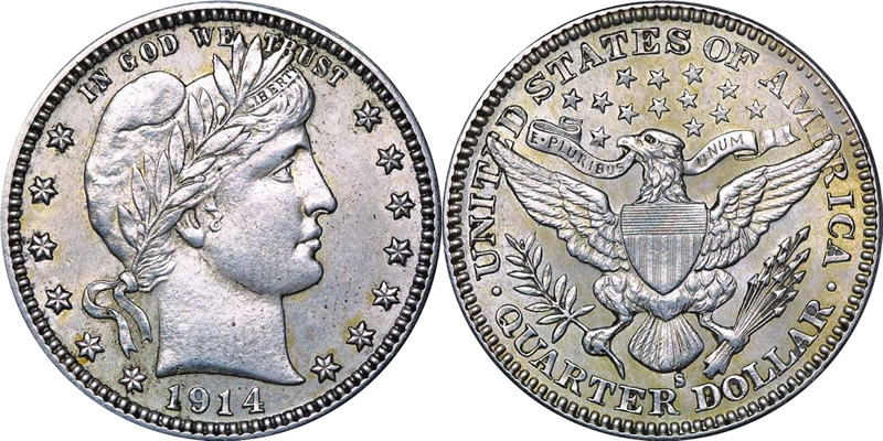 1914 S Barber Quarter 1914 S Barber Quarter