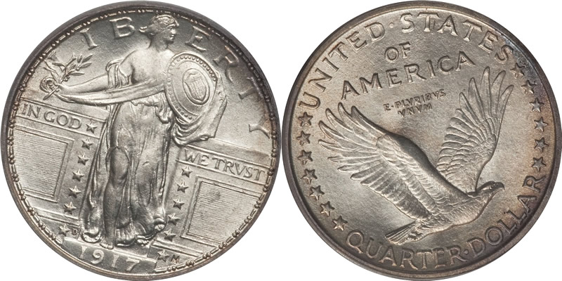 1917 D Standing Liberty Quarter without Stars 1917 D Standing Liberty Quarter without Stars