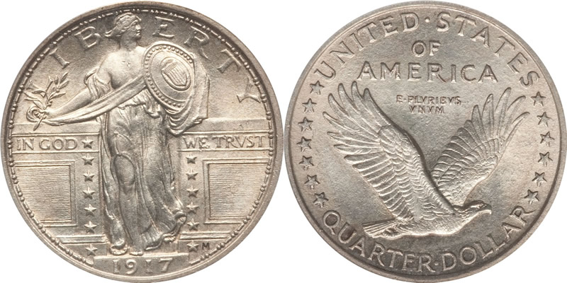 1917 Standing Liberty Quarter without Stars 1917 Standing Liberty Quarter without Stars