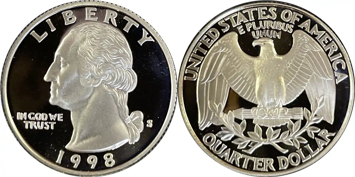 1998 S Silver Washington Quarter 1998 S Proof Silver Washington Quarter 1998 S Silver Washington Quarter 1998 S Proof Silver Washington Quarter