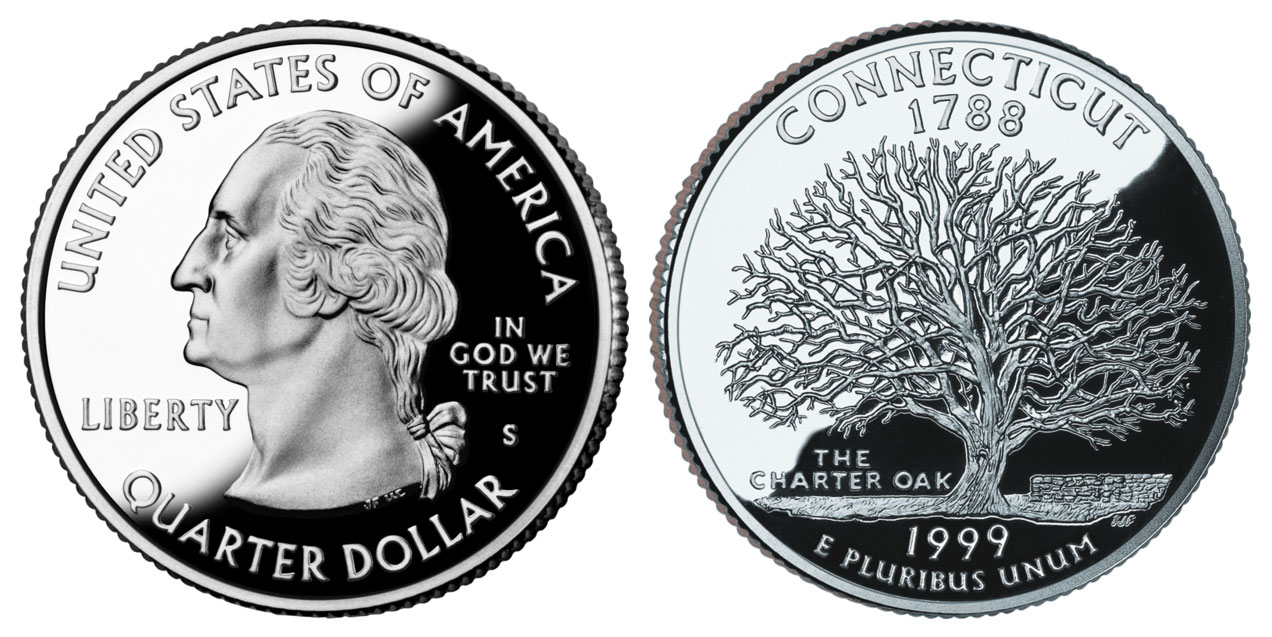 1999 S Connecticut Clad Proof State Quarter 1999 S Connecticut State Quarter