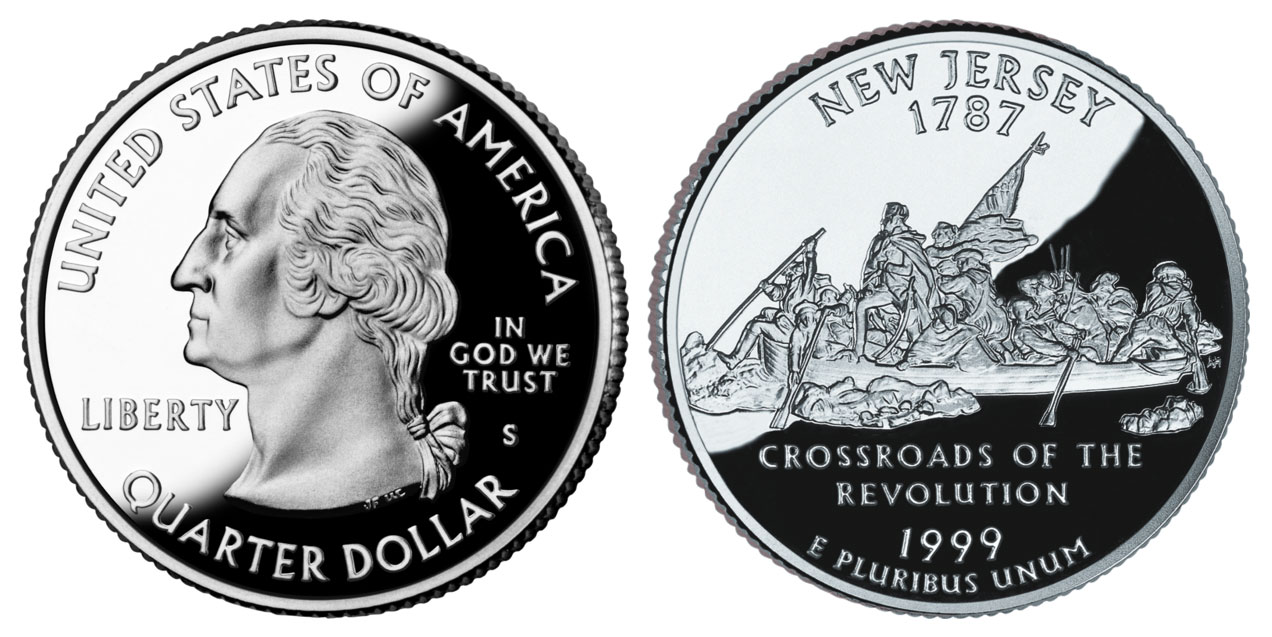 1999 S New Jersey Clad Proof State Quarter 1999 S New Jersey State Quarter