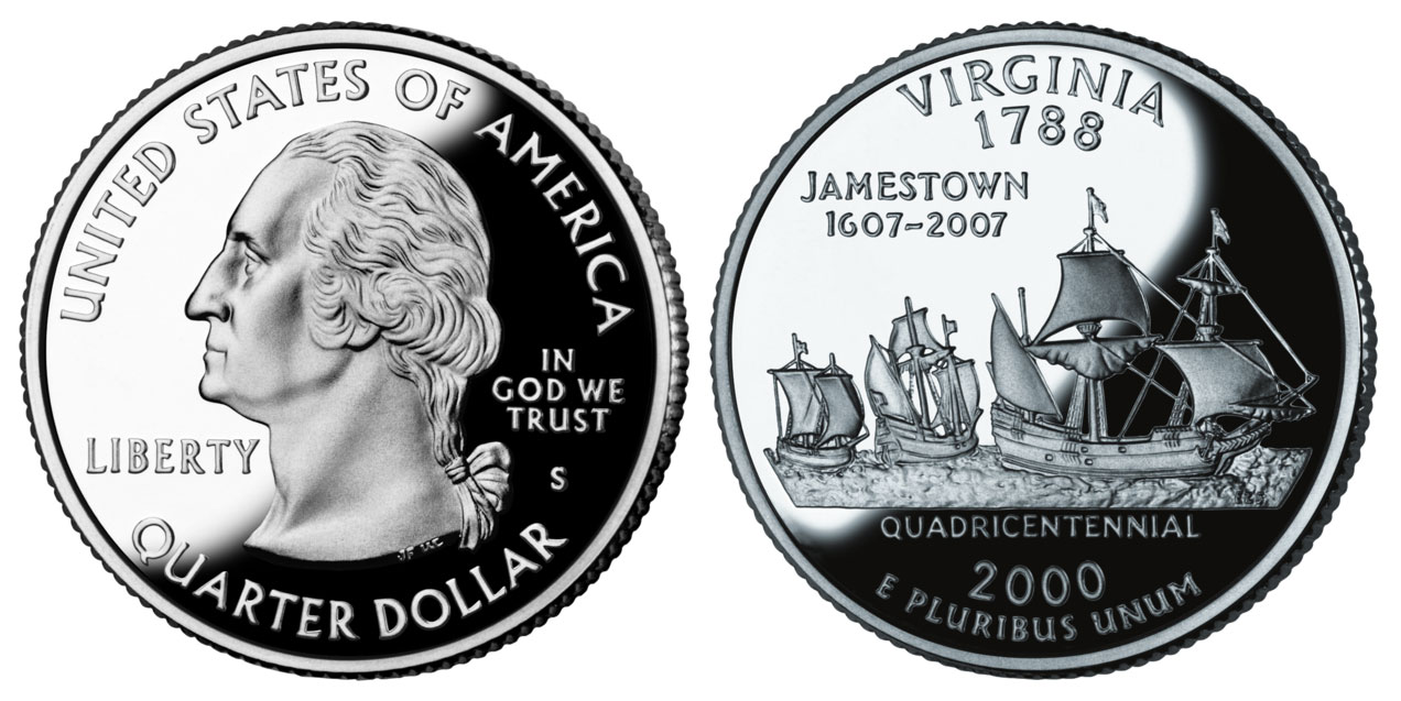 2000 S Virginia Clad Proof State Quarter 2000 S Virginia State Quarter