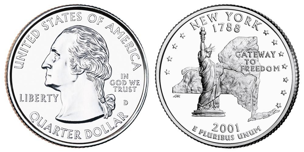 2001 D New York State Quarter 2001 D New York State Quarter