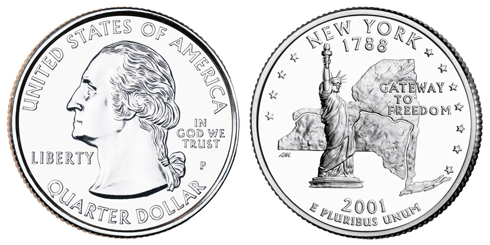 2001 P New York State Quarter 2001 P New York State Quarter