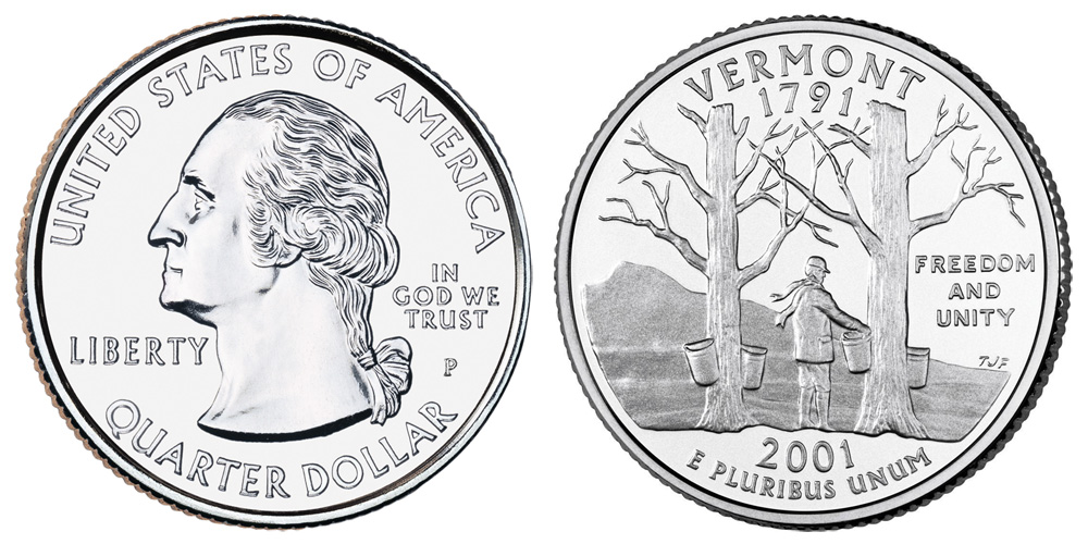 2001 P Vermont State Quarter 2001 P Vermont State Quarter