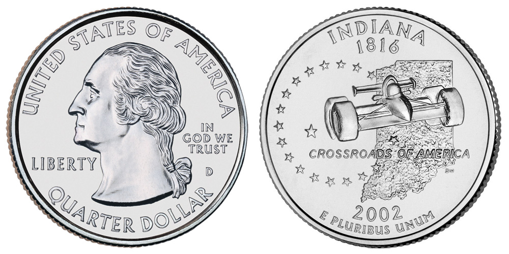 2002 D Indiana State Quarter 2002 D Indiana State Quarter