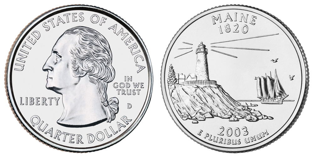2003 D Maine State Quarter 