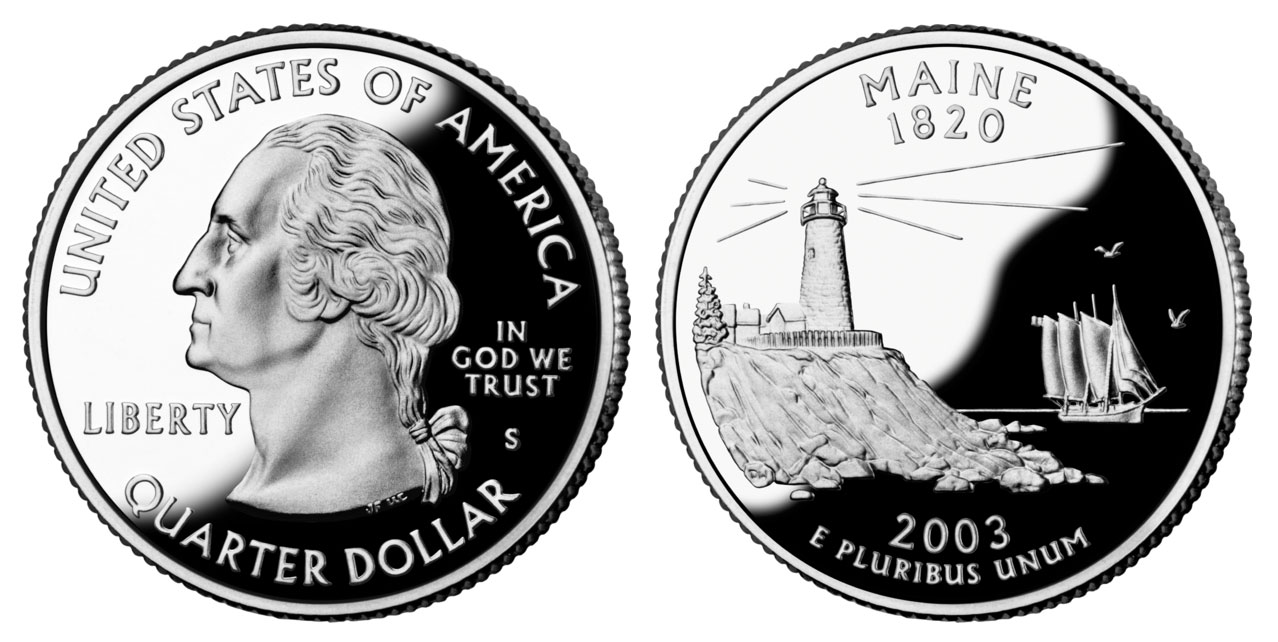2003 S Maine Clad Proof State Quarter 2003 S Maine State Quarter