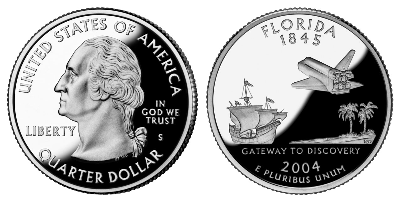 2004 S Florida Clad Proof State Quarter 2004 S Florida State Quarter