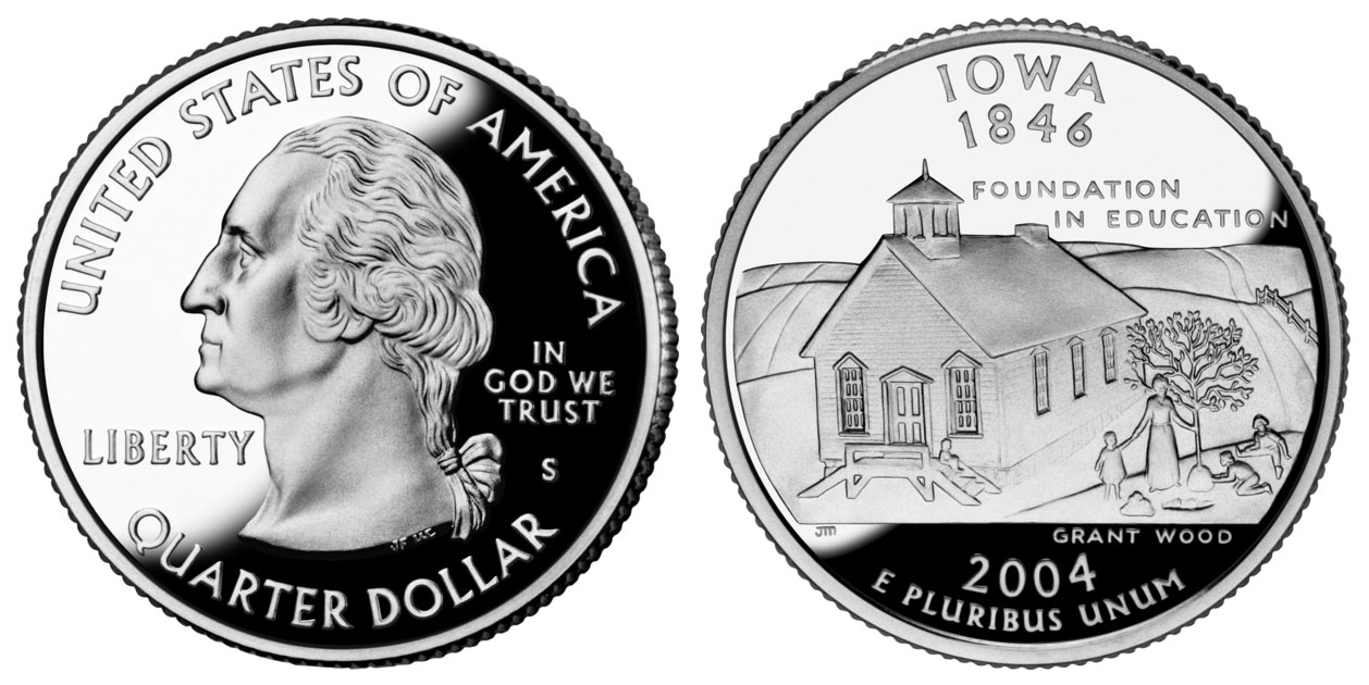 2004 S Iowa Clad Proof State Quarter 2004 S Iowa State Quarter