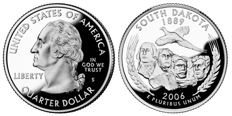 2006 S South Dakota Clad Proof State Quarter 2006 S South Dakota State Quarter