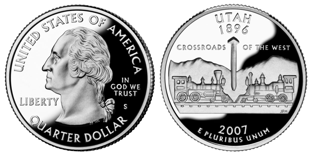 2007 S Utah Clad Proof State Quarter 2007 S Utah State Quarter