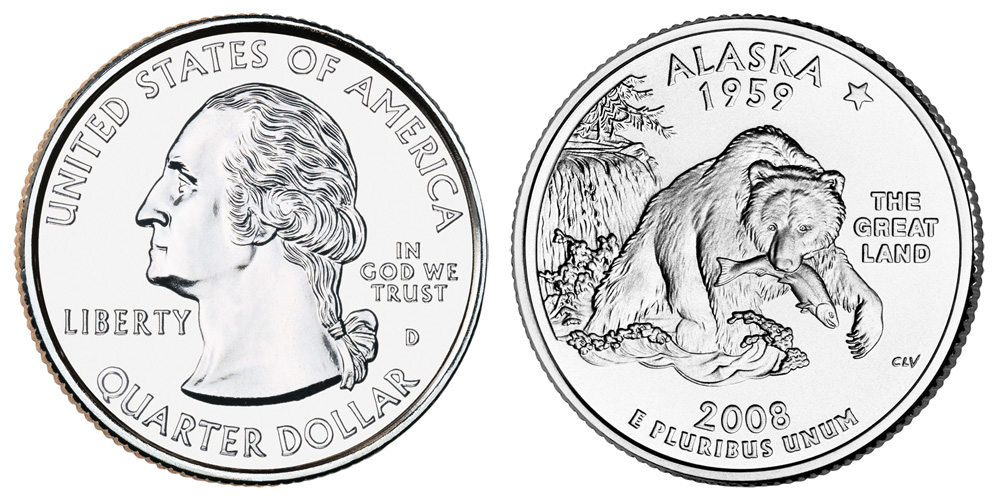 2008 D Alaska State Quarter 2008 D Alaska State Quarter