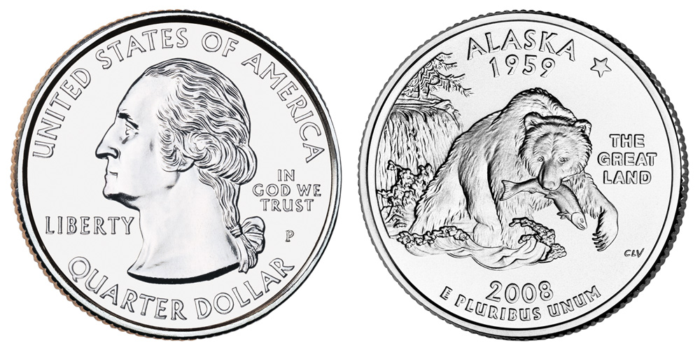 2008 P Alaska State Quarter 2008 P Alaska State Quarter
