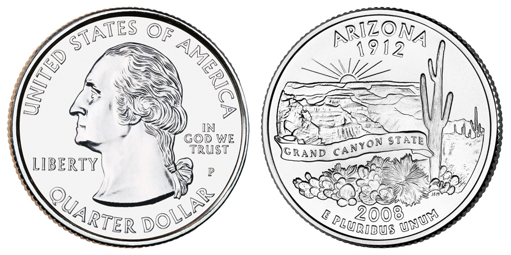 2008 P Arizona State Quarter 2008 P Arizona State Quarter