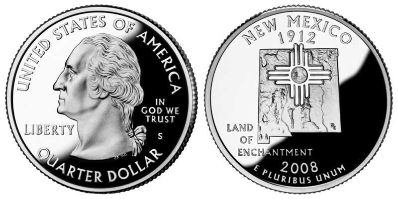 2008 S New Mexico Clad Proof State Quarter 2008 S New Mexico State Quarter