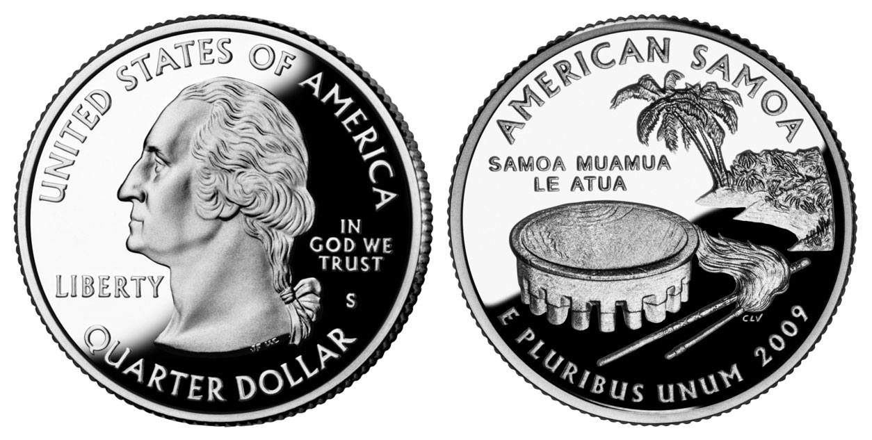 2009 S American Samoa Clad Proof US Territory Quarter 2009 S American Samoa US Territory Quarter