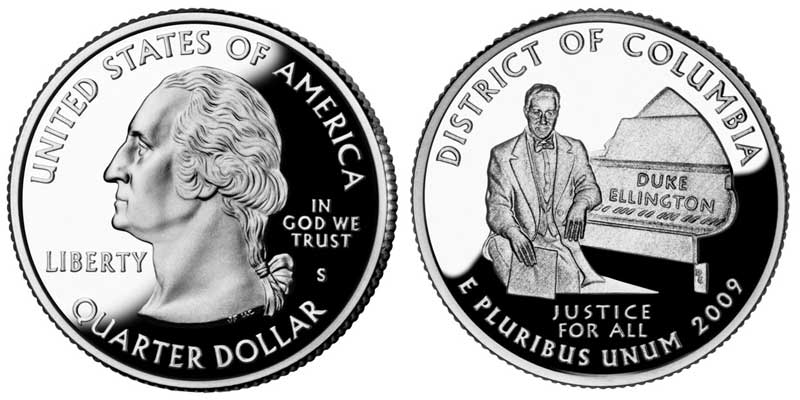 2009 S District of Columbia Clad Proof US Territory Quarter 2009 S District of Columbia US Territory Quarter