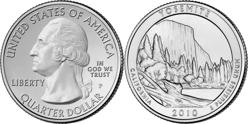 2010 P Yosemite National Park America the Beautiful Quarter 2010 P Yosemite National Park America the Beautiful Quarter