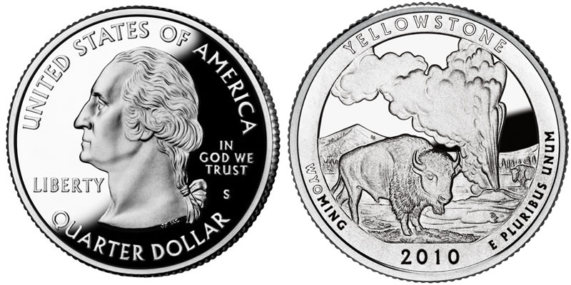 2010 S Yellowstone National Park America the Beautiful Quarter 2010 S Yellowstone National Park America the Beautiful Quarter