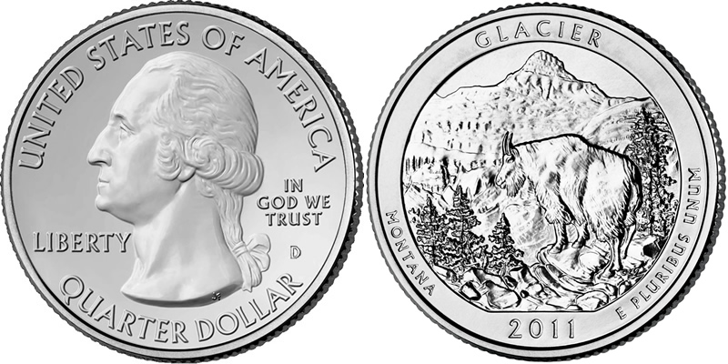 2011 D Glacier National Park America the Beautiful Quarter 2011 D Glacier National Park America the Beautiful Quarter