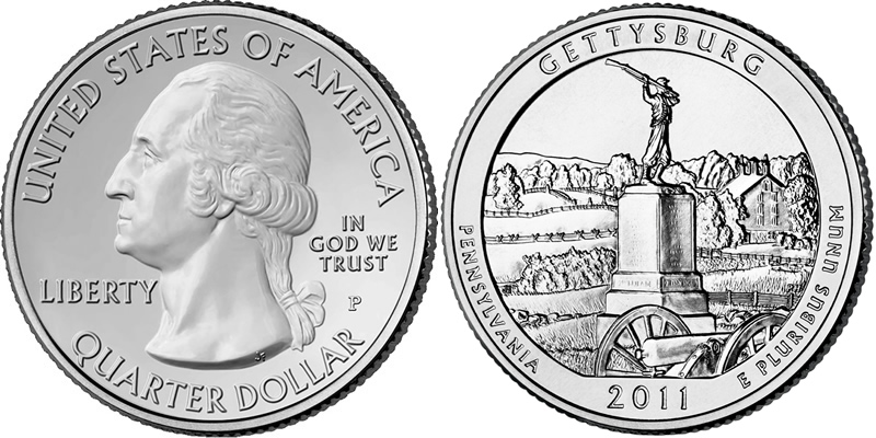 2011 P Gettysburg National Military Park America the Beautiful Quarter 2011 P Gettysburg National Military Park America the Beautiful Quarter