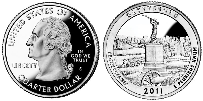 2011 S Gettysburg National Military Park America the Beautiful Quarter 2011 S Gettysburg National Military Park America the Beautiful Quarter