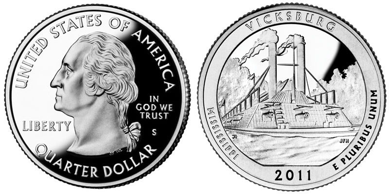 2011 S Vicksburg National Military Park America the Beautiful Quarter 2011 S Vicksburg National Military Park America the Beautiful Quarter