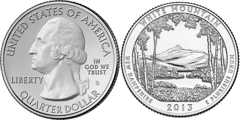 2013 D White Mountain National Forest America the Beautiful Quarter 2013 D White Mountain National Forest America the Beautiful Quarter