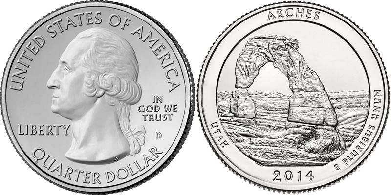 2014 D Arches National Park America the Beautiful Quarter 2014 D Arches National Park America the Beautiful Quarter