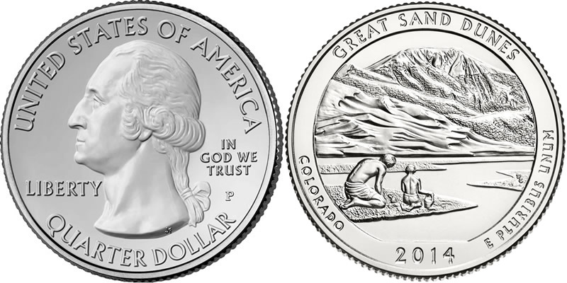 2014 P Great Sand Dunes National Park America the Beautiful Quarter 2014 P Great Sand Dunes National Park America the Beautiful Quarter