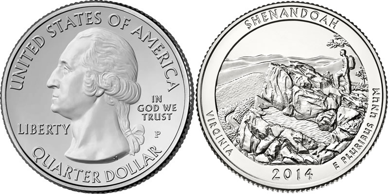 2014 P Shenandoah National Park America the Beautiful Quarter 2014 P Shenandoah National Park America the Beautiful Quarter