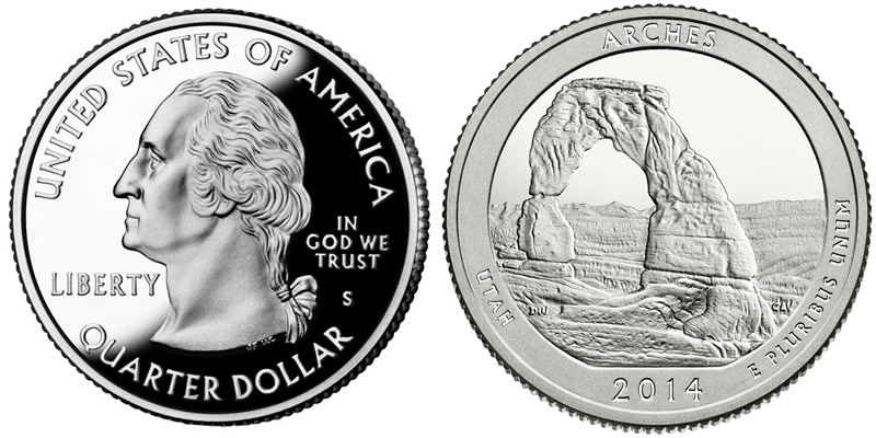 2014 S Arches National Park America the Beautiful Quarter 2014 S Arches National Park America the Beautiful Quarter
