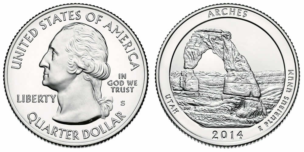 2014 S Arches National Park America the Beautiful Quarter 2014 S Arches National Park America the Beautiful Quarter