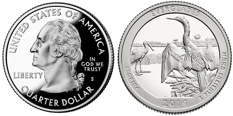 2014 S Everglades National Park  America the Beautiful Quarter 