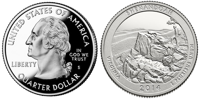 2014 S Shenandoah National Park America the Beautiful Quarter 2014 S Shenandoah National Park America the Beautiful Quarter