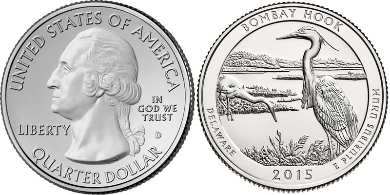 2015 D Bombay Hook National Park America the Beautiful Quarter 2015 D Bombay Hook National Park America the Beautiful Quarter