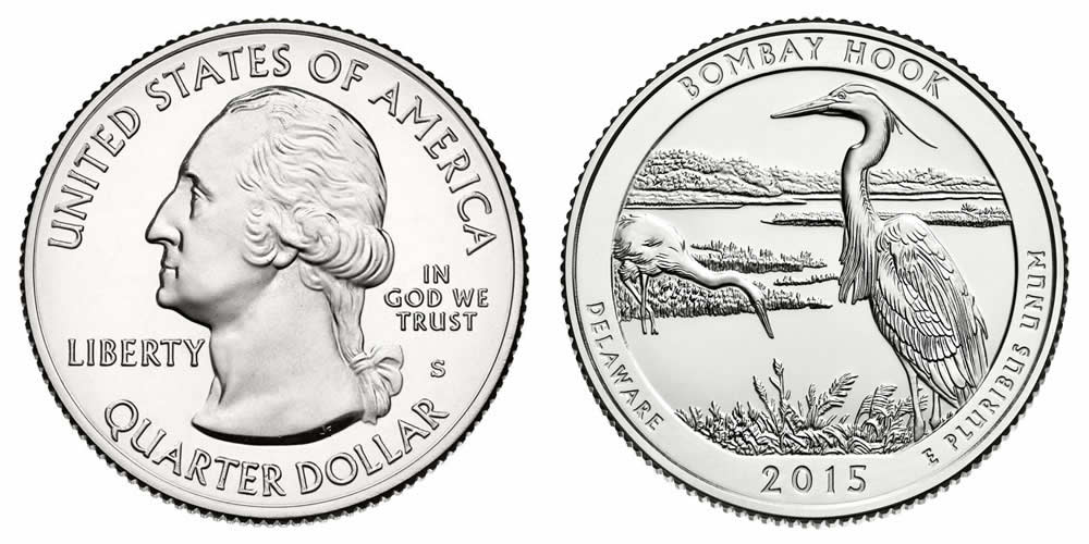2015 S Bombay Hook National Park America the Beautiful Quarter 2015 S Bombay Hook National Park America the Beautiful Quarter