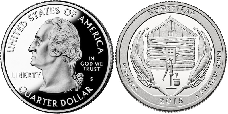 2015 S Homestead National Monument of America America the Beautiful Quarter 2015 S Homestead National Monument of America America the Beautiful Quarter