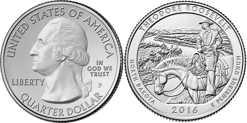 2016 P Theodore Roosevelt National Park America the Beautiful Quarter 2016 P Theodore Roosevelt National Park America the Beautiful Quarter