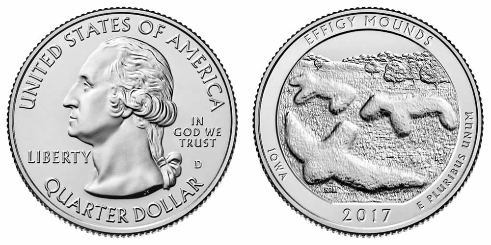 2017 D Effigy Mounds National Monument America the Beautiful Quarter 2017 D Effigy Mounds National Monument America the Beautiful Quarter
