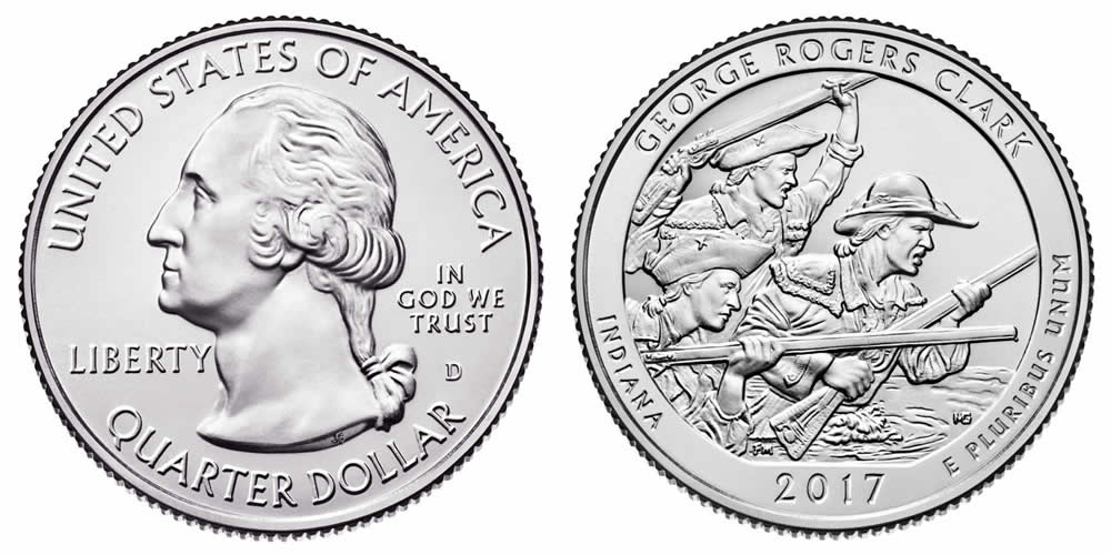 2017 D George Rogers Clark National Historical Park (Indiana) America the Beautiful Quarter 2017 D George Rogers Clark National Historical Park (Indiana) America the Beautiful Quarter