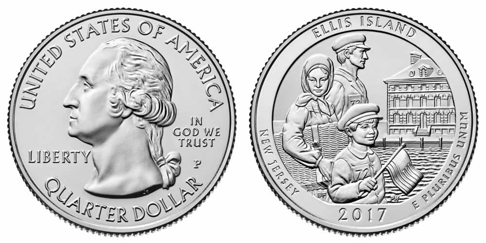 2017 P Ellis Island National Monument (New Jersey) America the Beautiful Quarter 2017 P Ellis Island National Monument (New Jersey) America the Beautiful Quarter