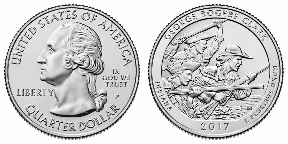 2017 P George Rogers Clark National Historical Park (Indiana) America the Beautiful Quarter 2017 P George Rogers Clark National Historical Park (Indiana) America the Beautiful Quarter