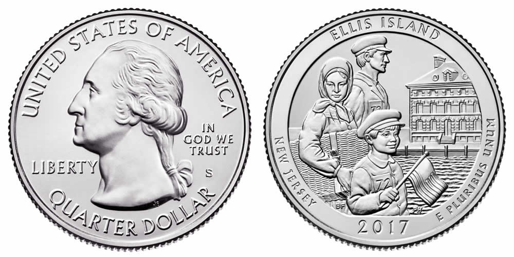 2017 S Ellis Island National Monument (New Jersey) America the Beautiful Quarter 2017 S Ellis Island National Monument (New Jersey) America the Beautiful Quarter