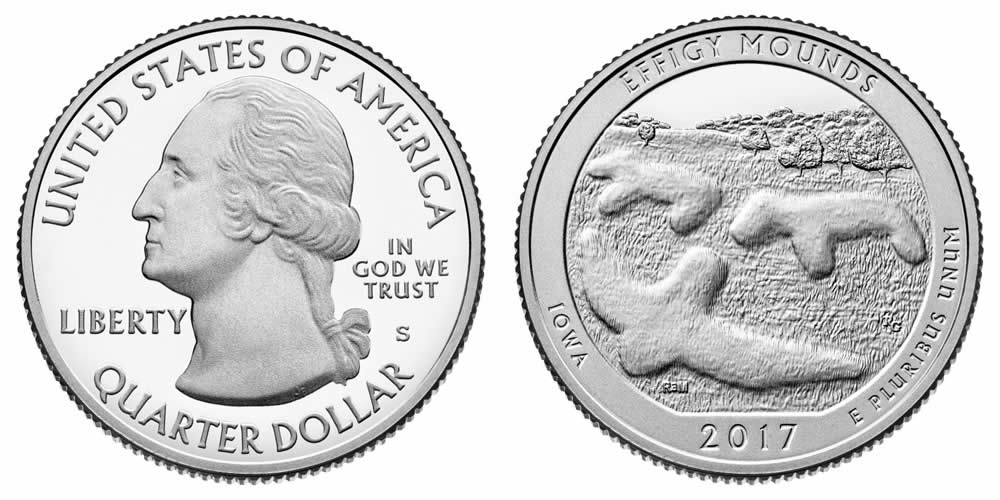 2017 S Effigy Mounds National Monument America the Beautiful Quarter 2017 S Effigy Mounds National Monument America the Beautiful Quarter