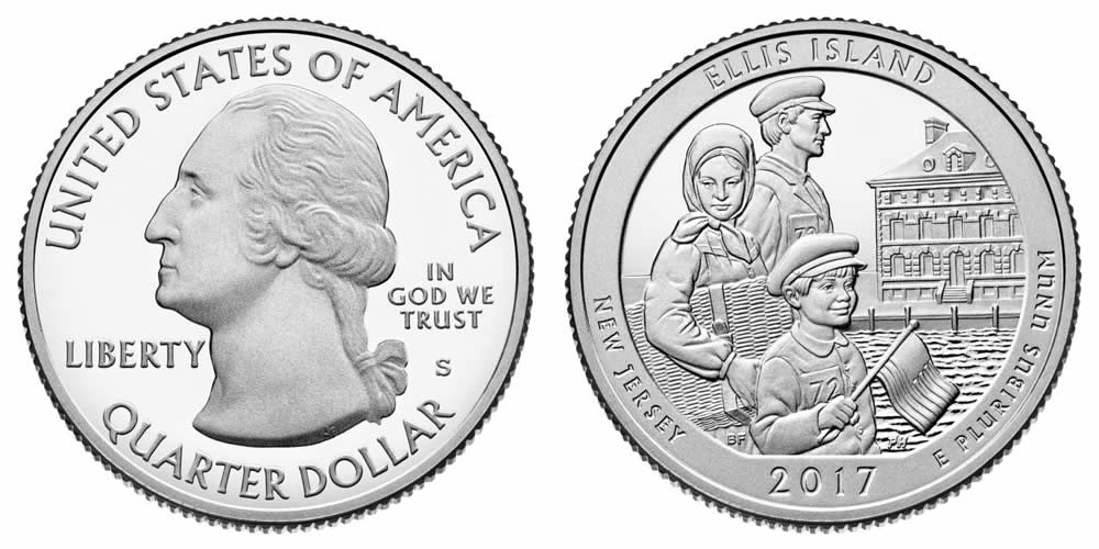 2017 S Ellis Island National Monument (New Jersey) America the Beautiful Quarter 2017 S Ellis Island National Monument (New Jersey) America the Beautiful Quarter