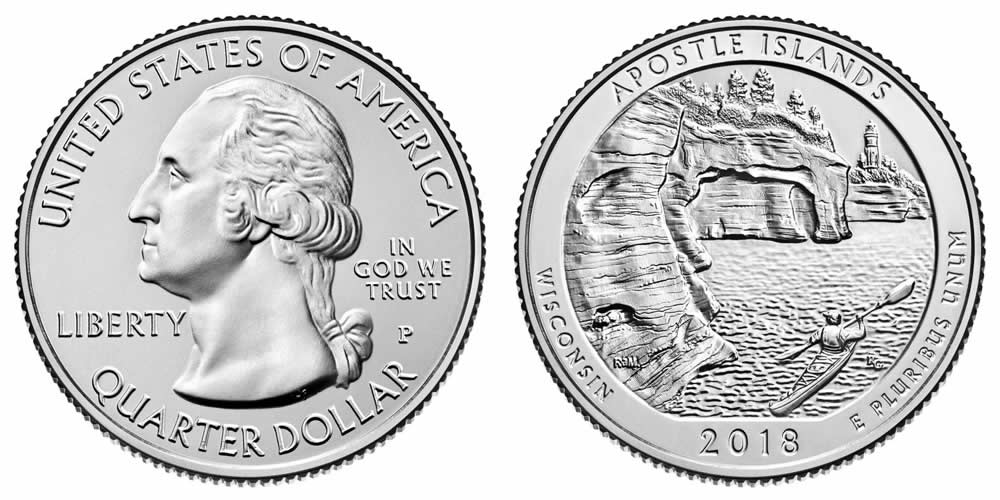 2018 P Apostle Islands National Lakeshore (Wisconsin) America the Beautiful Quarter 2018 P Apostle Islands National Lakeshore (Wisconsin) America the Beautiful Quarter
