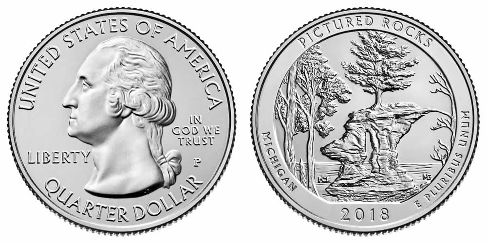 2018 P Pictured Rocks National Lakeshore (Michigan) America the Beautiful Quarter 2018 P Pictured Rocks National Lakeshore (Michigan) America the Beautiful Quarter